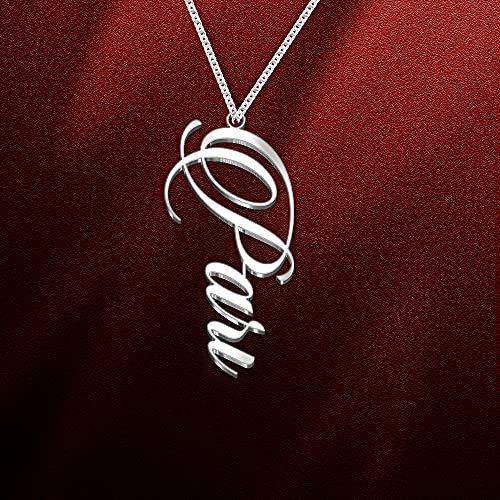 Image of Pari Cursive Gold & Silver Name Pendant Necklace, Best Jewelry Gift for Girls.