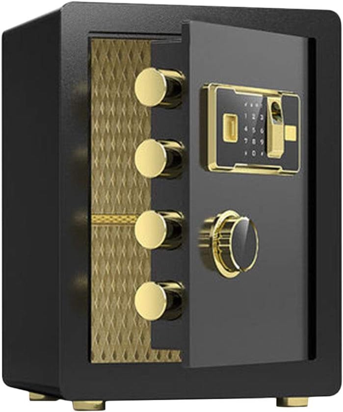 Digital Electronic Safe Small Wall-Mounted Safe Keyboard Cabinet Fingerprint Identification System Lock Box(Black)