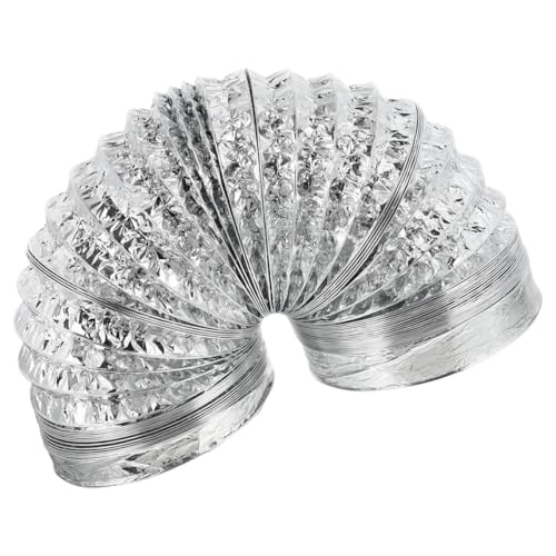 ELAYARD Manguera de Ventilación Flexible de Aluminio Doble Capa 120 MM X 2 M Conducto Semirrígido para Cocina y Secadora Resistente a Desgarros y Fugas Accesorio de Climatización