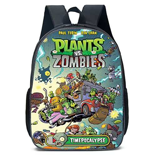 ZGCXRTO Pflanzen und Zombies Kinderrucksäcke Jungen Kinderrucksack Kinder Rucksäcke Schultasche Schulrucksack Schreibwaren Büchertasche Rucksack Grund- und Sekundarschüler Schultasche für Studenten Cover