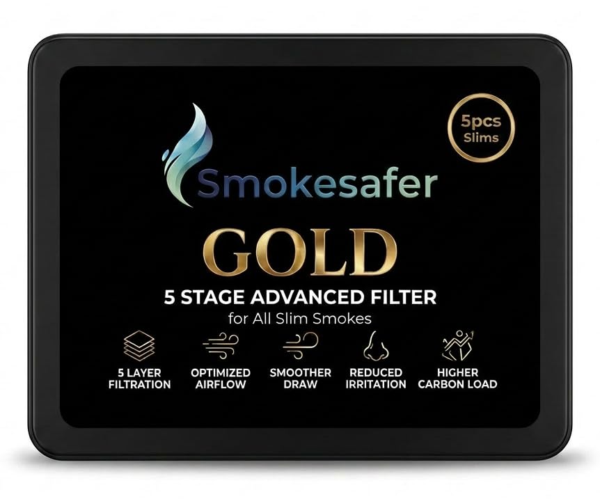 Gold 5-stage advanced Filter with Activated Carbon. Filters To Quit Smoking, each filter is reusable for 15 to 20 All Slims Smokes-image-44
