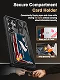 Vihibii for Samsung Galaxy S25 Ultra Case with Card Holder (4 Cards), [RFID Blocking] & Slide Camera Cover & Military Grade Drop Protection, Heavy Duty Wallet Case for Samsung S25 Ultra 6.9" 5G, Black - Image 3