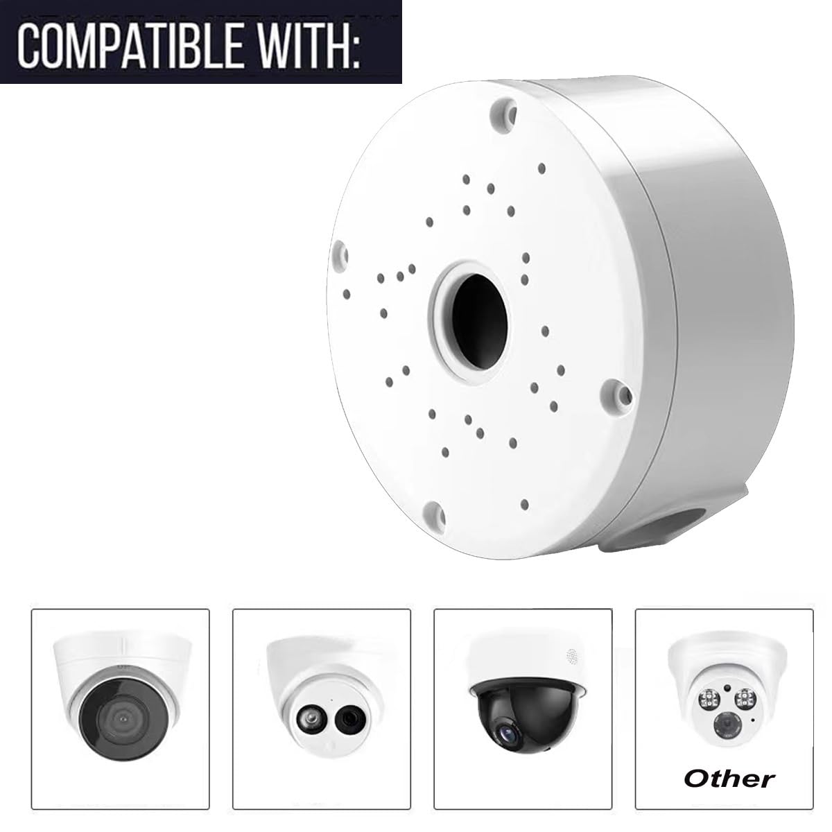 Caja de Conexión Universal para Cámara Domo - Montaje de Seguridad, Soporte para Ocultar Cables, Cubierta Interior, Base para Cámaras (1)