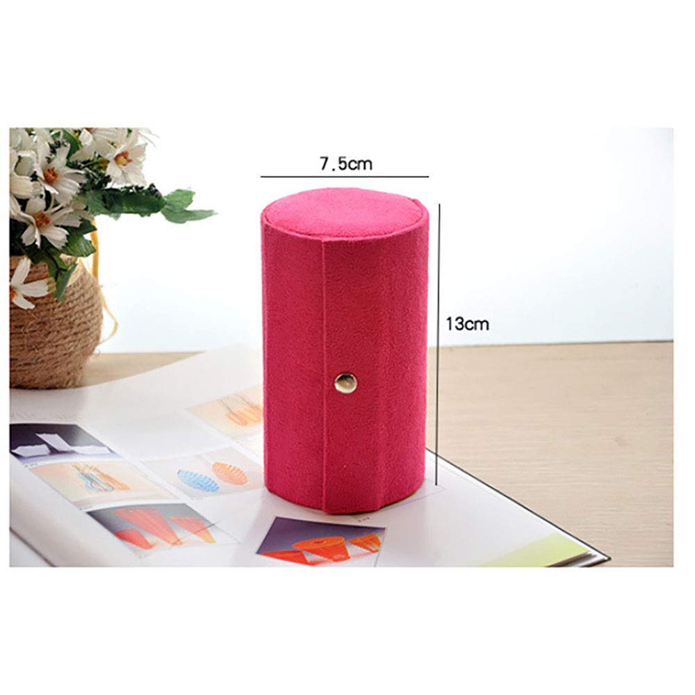 Joyero para mujer con compartimentos de 3 niveles, mini joyero enrollable de viaje, estuche R, soporte para accesorios Stor (púrpura) vision
