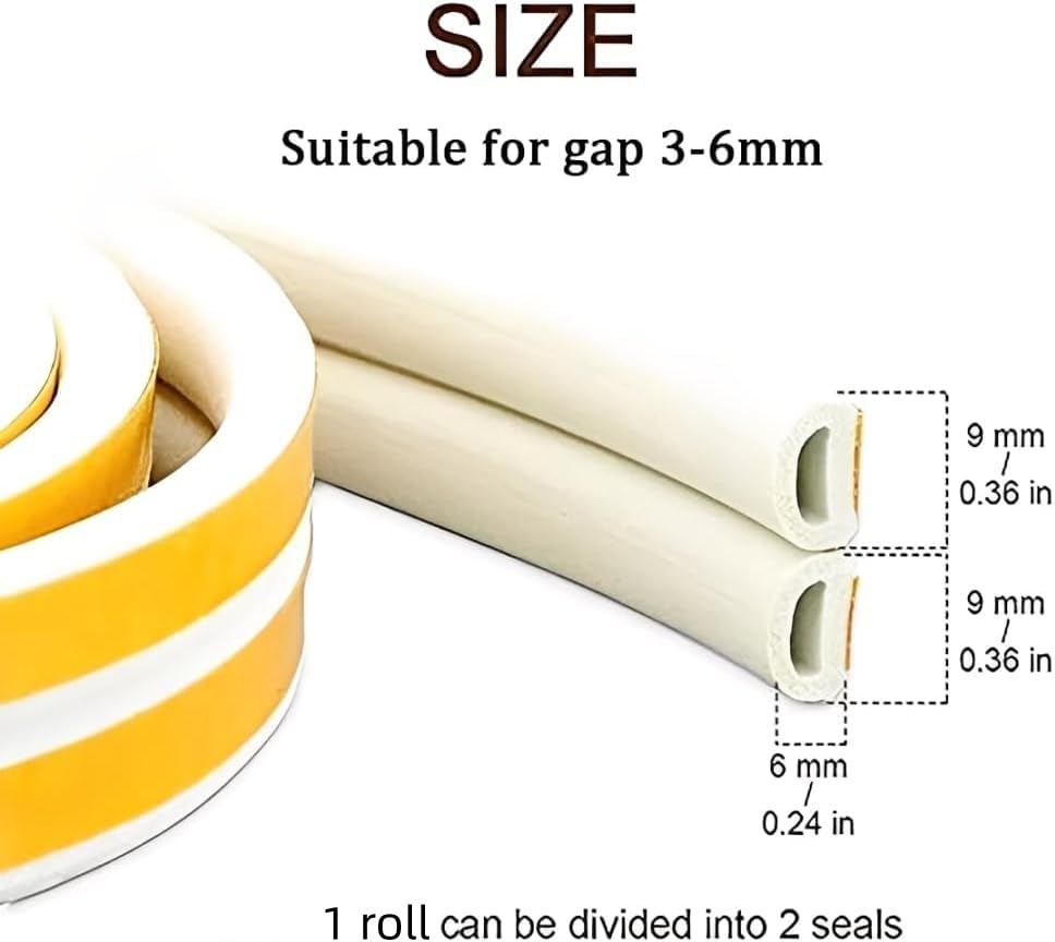 Tochtstrip - 4,5 cm x 5 meter - Transparant - Deur en Raam - Zelfkleve