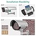 WALI Bullet Dummy Fake Surveillance Security CCTV Dome Camera Indoor Outdoor with 30 Illuminating LED Light and Security Alert Sticker Decals (S30-4), 4 Packs, Silver