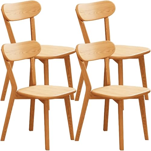 Miniatura 15 de YVYKFZD Sillas de comedor de madera maciza, juego de sillas de cocina con respaldo curvo, silla de comedor sin brazos, silla auxiliar cómoda de