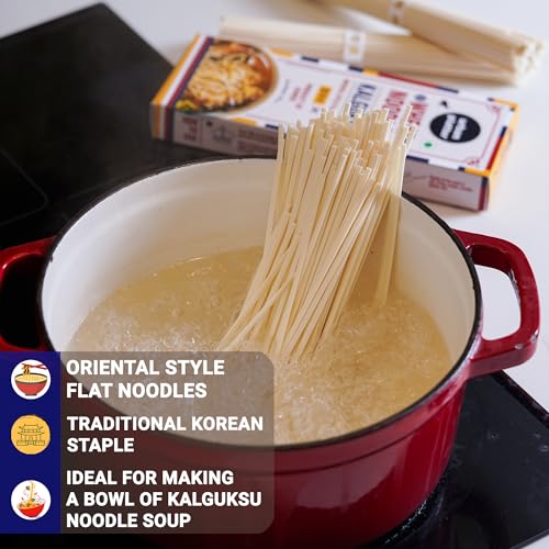 Image of Urban Platter Kalguksu Wheat Noodles, 250g (Flat Korean Soup Noodles | Thick & Chewy Texture | Ideal for Brothy & Comfort Dishes)