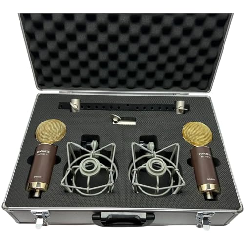 Pinnacle Microphones D-FTII-ST-G Fat Top II Ribbon Microphone Stereo Set, Brown