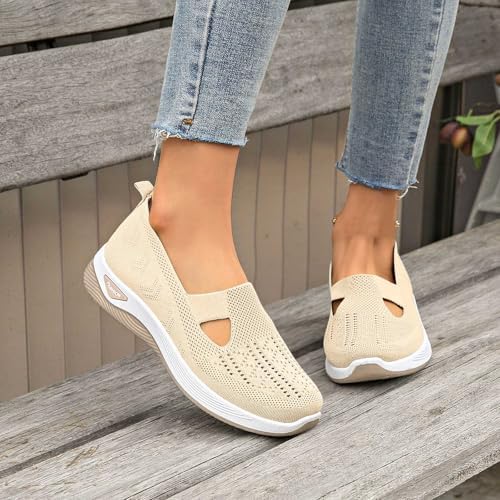 Chaussures Orthopédiques Femme Sans Lacets Antidérapantes Maille Respirante - Baskets Confortables Marche Sport