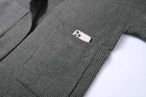 Men's Long Cardigan Sweater, Pure Color Basic Style, Easy to Match4