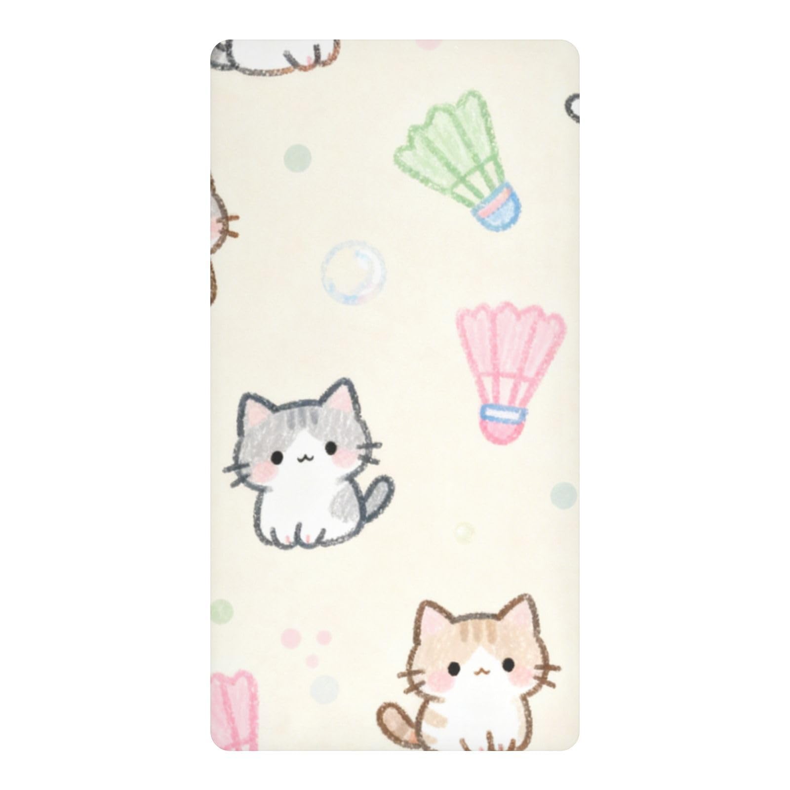 Drap de lit imperméable bébé contre les fuites motif chat badminton 132x71