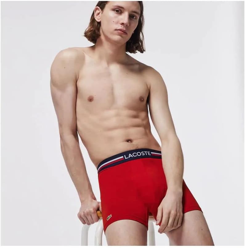 Lacoste mens Cotton Stretch Print Animation Boxer Briefs, 3-pack - Image 3