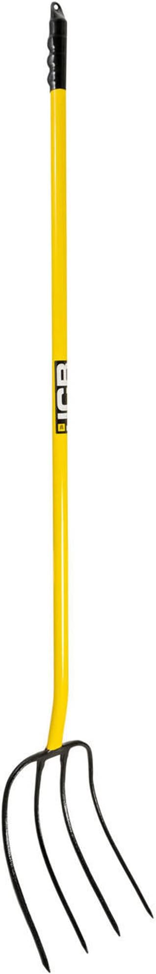 JCB 48" Professional Manure Fork Straight Handle Heavy-Duty Carbon Steel with Rubber Handle
