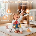 Jouets pour bébés 6-12 mois, Barn avec des animaux de ferme farcis, Jouet pour bébés Montessori, Jouets sensoriels pour les tout-petits 1-3, Voyage portable & Cadeau d'apprentissage pour les nourrissons & Jeunes enfants