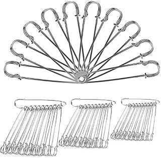 Large Safety Pins Strong, 30Pcs 3 Size Large Kilt Pins Metal Blanket Pins Strong Knitting Holder Extra Large Pins for Jewelry Crafts (4 inch - 3.5 inch - 3 inch)