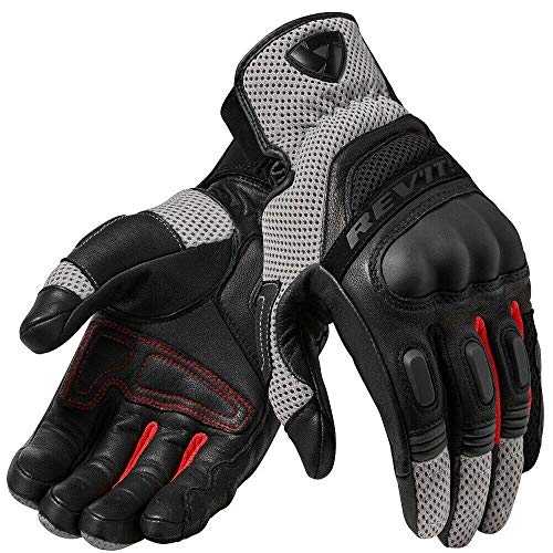 Berrd Guantes de Cuero para Hombres Guantes de Moto Negros Guantes de equitación Guantes Cortos de competición Gris XL
