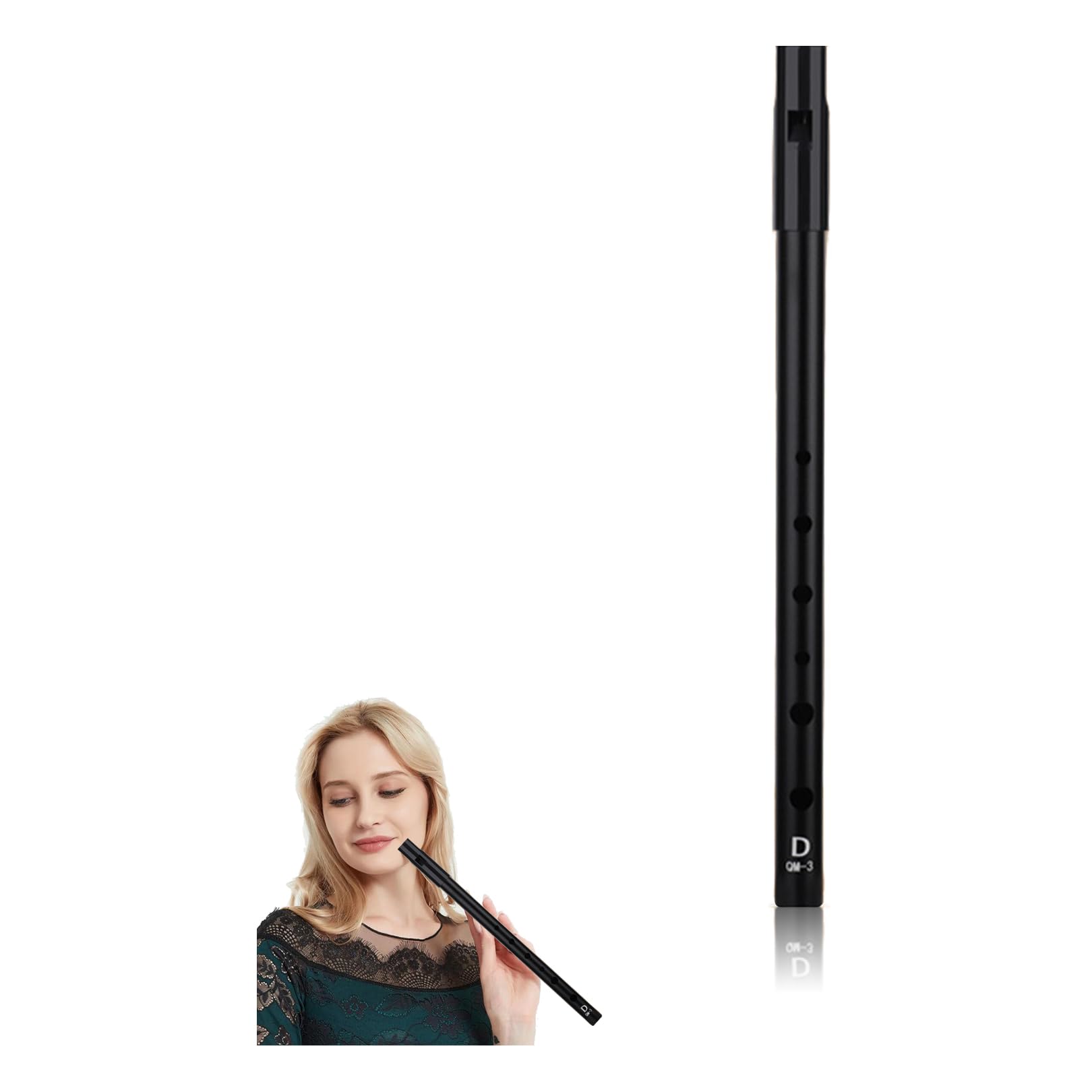 Tin Whistle,Penny Whistles,Irish Tin Whistle D,Premium Six-Hole Penny Slide Whistles,for Beginners Intermediate and Expert Band Performances (Black)