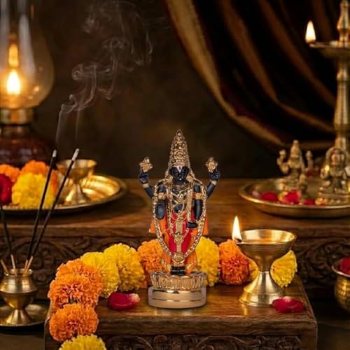 Image of Gold Plated Premium Balaji Statue for Car Dashboard, Gifting, Pooja Room Decor & Home Decoration (4.5 Inches) - Multicolor