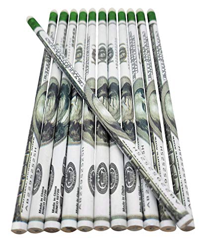 Lápices Zugar Land $100 Dollar Bill #2 Grafito 7.5" 12 unid miniatura 4