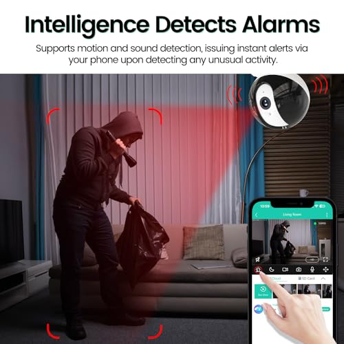 Image of 1080P HD Pet Camera,Dog Camera with Phone App,360 Cameras for Home Security Indoor w /Night Vision,Motion Detection,2-Way Talk,Cloud & SD Card Storage,Siren,WiFi Camera Supports Alexa