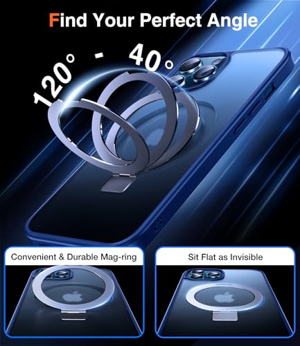 Chicfun 3-in-1 [Magnetic+Kickstand+Ring Holder] for iPhone 12 Pro Max Case Stand Ring Holder Compatible with MagSafe, Military Shockproof Protective Matte iPhone 12 Pro Max Phone Case Kickstand Cover - image 3