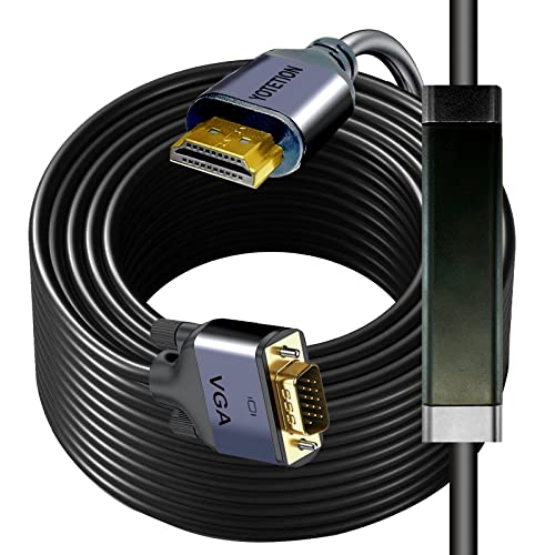 YOTETION Cable HDMI a VGA de 60 pies con IC, HDMI a VGA chapado en oro, compatible con computadora, computadora de escritorio, laptop, PC, monitor, proyector, HDTV, Raspberry Pi, Roku, Xbox y más,
