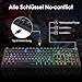 KOORUI Gaming Tastatur, Mechanisch Tastatur QWERTZ Deutsches Layout 104 Tasten 26 RGB Hinterleuchtet Kabelgebunden Gaming Keyboard für Windows MacOS Linux-Blauer Schalter