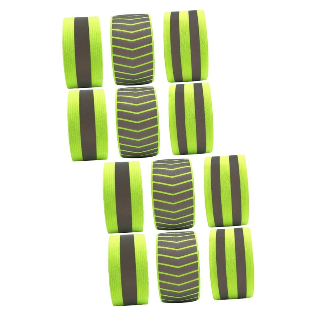 HEMOTON Bracciale Riflettente Sport Notte Bracciale Fluorescente Braccialetto Bande Uomini Bracciali visibilità Polso Riflessivo Illuminato Sicurezza Green