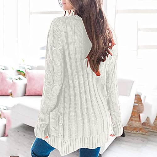 Generic Cardigan Sweaters for Women Chunky Open Front Button Sweater with Pockets Loose Slouchy Oversized Fall Outerwear Coat3