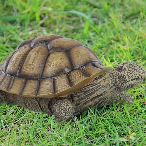 Sculpture de terrasse tortue en résine résistante pour décor de cour