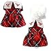 XGDMEIL Pet Cat Dog Dress for Puppies and Small Dogs Cats Girls Cute Xmas Elk Plaid Kitten Puppy Dress Dog Princess Skirt Costume New Year Christmas Holiday Party Daily Wearing Apparel (Red,XL)