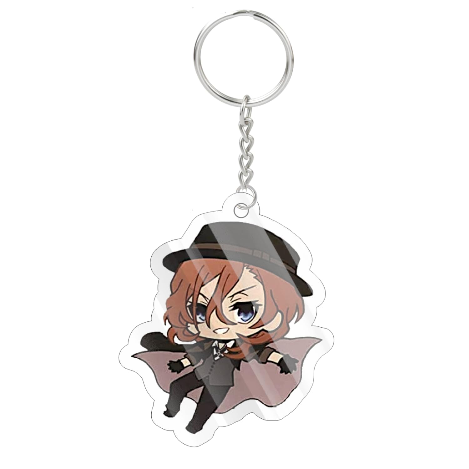 Careflection Bungou Stray Dogs Keychain, Cartoon Anime Acrylic Collectible Key Ring Novelty Pendant Accessory for Anime Fans