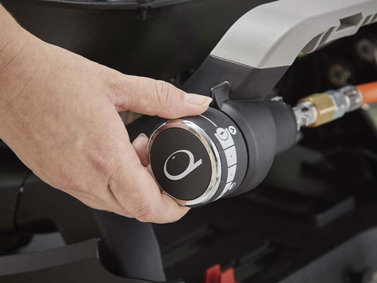 Weber Q 1200N – Barbacoa de Gas con mesas Laterales, Encendido electrónico, termómetro Integrado, 1 Quemador de Acero Inoxidable, compacta y Potente, Color Negro