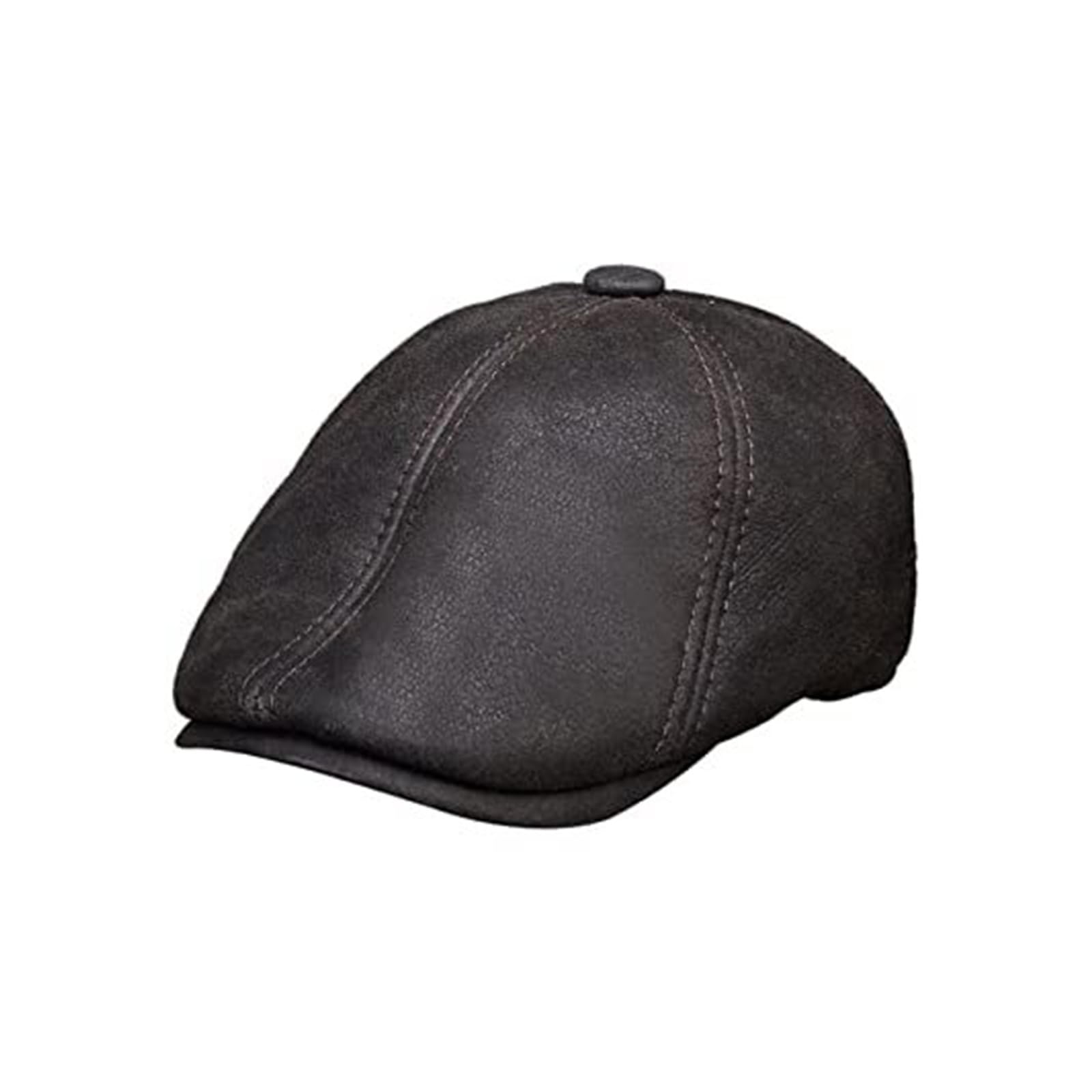 Real Leather Baseball Cap Hat with Ear Flaps - Winter Warm Beret for Men and Women (Black 2, XXL)(Large; Brown)
