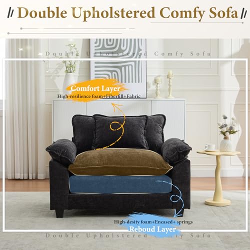 Sillón Plegable Chenille Negro miniatura 4