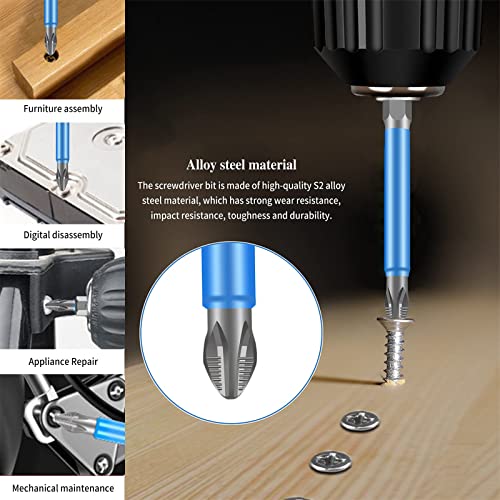 Cross And Slotted Screwdriver Bits For Electricians,Socket Switch Electrician's Special Batch Head, Electric Ten-Head Screw Removal Tool (65Mm+110Mm) #TOP2