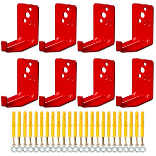 8 Pcs Fire Extinguisher Mount Brackets 2.36 x 1.57 x 2.36 in (Red)