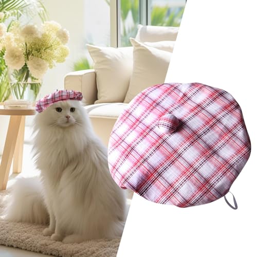 Chapéu Para Cachorro - Boina Francesa Artística Para Gato,Boina Francesa de com Tira Ajustável para