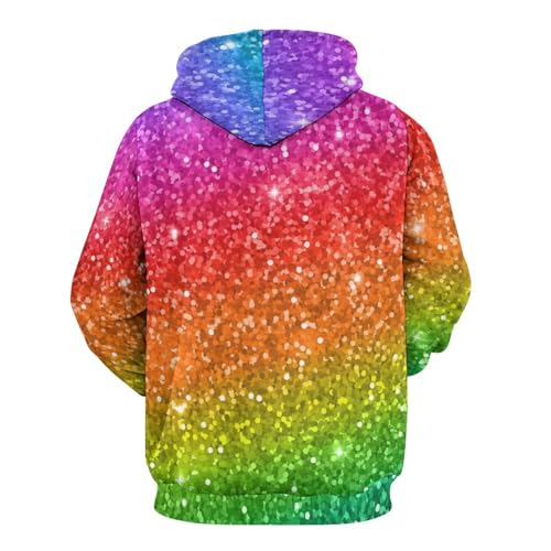 Sweat à capuche paillettes arc-en-ciel UMENG pull confortable S - 3