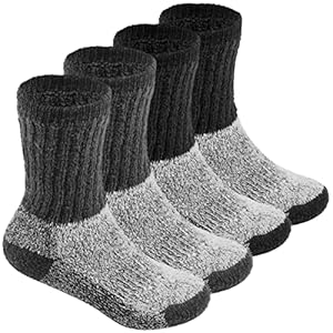 Debra Weitzner Kids Thermal Socks for Boys Girls Warm Winter Boot Socks 2 Pack Insulated Socks