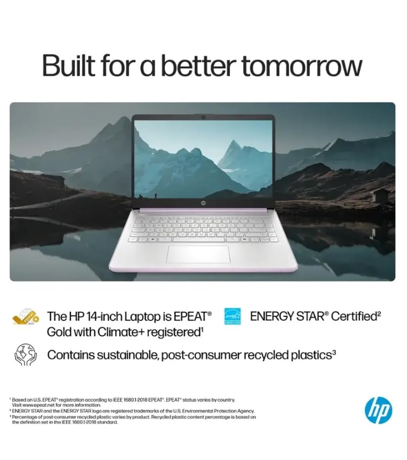 Image of HP 2025 Student Laptop, Intel Processor N150(up to 3.6 GHz), 14 Inch LED Screen,8G RAM, 256GB Storange (128GB UFS+128GB MSD),1 Year Office 365, Windows 11 Home,Honey Lavender,w /YYY Accessories