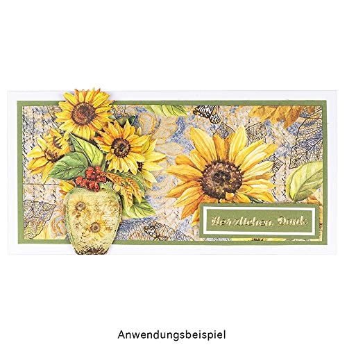 Ideen mit Herz Klappkarten-Set blanko | Faltkarten mit Umschlag | 50 Karten & 50 Umschläge | Karten zum Selbstgestalten (Kartengröße 10,5 x 21 cm | DIN lang)