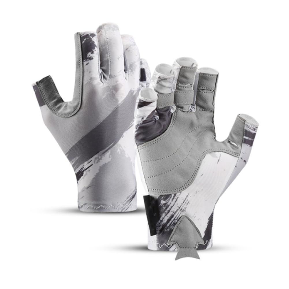 UV Protection Fishing Fingerless Gloves Breathable UPF 50+ Sun Gloves Anti Slip Outdoor Sport Cycling Glove for Women Men
