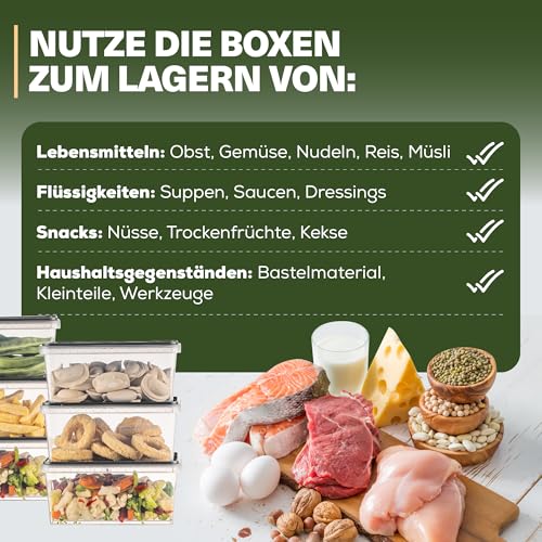Viwares Vorratsdosen 0,4 L im 12er Set – luftdicht & gefriergeeignet – stapelbare Aufbewahrungsboxen mit Deckel – Frischhaltedosen für Lebensmittel, Snacks, Küche & Vorrat