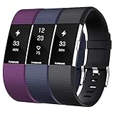 recambio pulsera fitbit 【Calidad premium & Textura】: Hecha de material de silicona flexible y durable, con hebilla de acero inoxidable, que le permite una instalación y remoción fácil de la cinta.