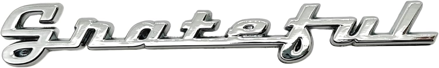 Grateful Metal Chrome Car Badge Emblem – Premium 3D Script Logo | Solid Metal, Mirror Finish, with Adhesive, Weatherproof Auto Decal for Cars, Trucks & More