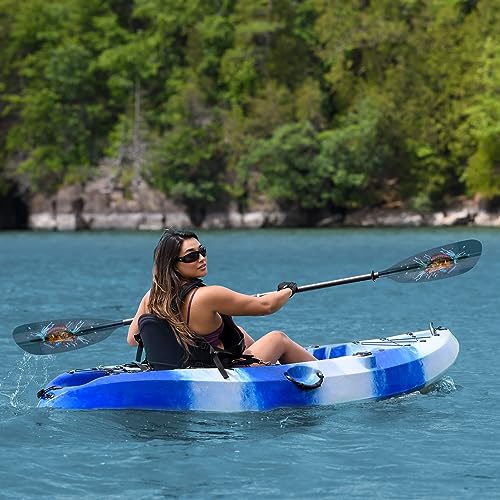 Image of Hornet Watersports Fiberglass Kayak Paddle for Adults- Ideal for Touring, Fishing and Boating- 90.5 inches / 230CM Adjustable with Carbon Fiber Shaft- Kayak Oars Kayaking Equipment