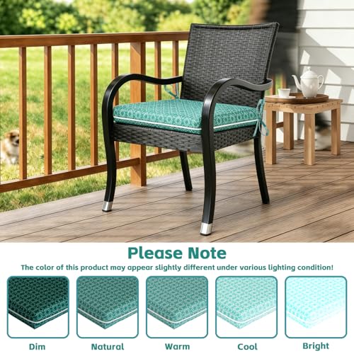 COZYVIDA Outdoor Chair Cushions Set of 4, 20"x20" Square Seat Pads with Tie Straps and YKK Zippers, 35D High-Density Foam, Water-Resistant Fabric,UV-Resistant 1000+ Hrs by COZYVIDA - Used condition - Image 8
