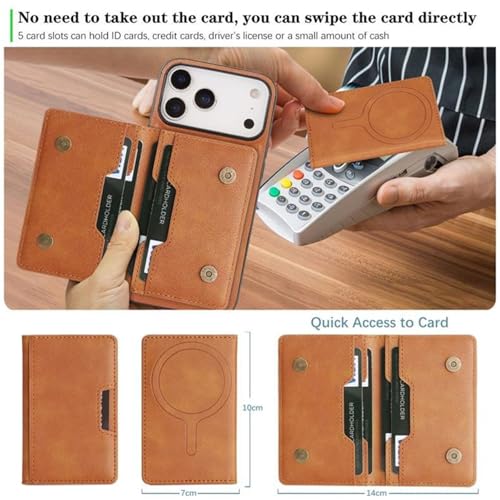 Coque iPhone 17 design portefeuille marron idéale pour voyager